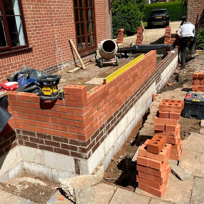 Building works being carried out on a sunny day